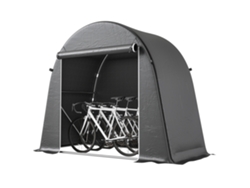 Carpa Bicicletas Herramientas Pe Metal Cremallera 245x120x200 Gris Oscuro