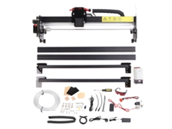 Grabador láser de 400 x 410 mm, control por app, fácil montaje, alta precisión para metal, madera y cuero, luz dorada.
