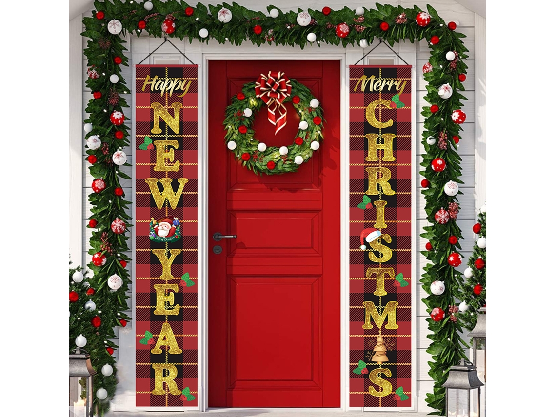 Banners navideños para decoración de puertas, adornos navideños TRUYUETY