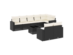 Maison Exclusive - Set De Sofás De Jardín 8 Piezas Y Cojines Ratán Sintético Negro