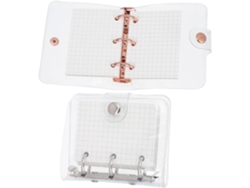 Cuaderno de tres anillas, portátil, hojas sueltas, tamaño compacto, papel grueso, decorativo y ligero, Gokoco