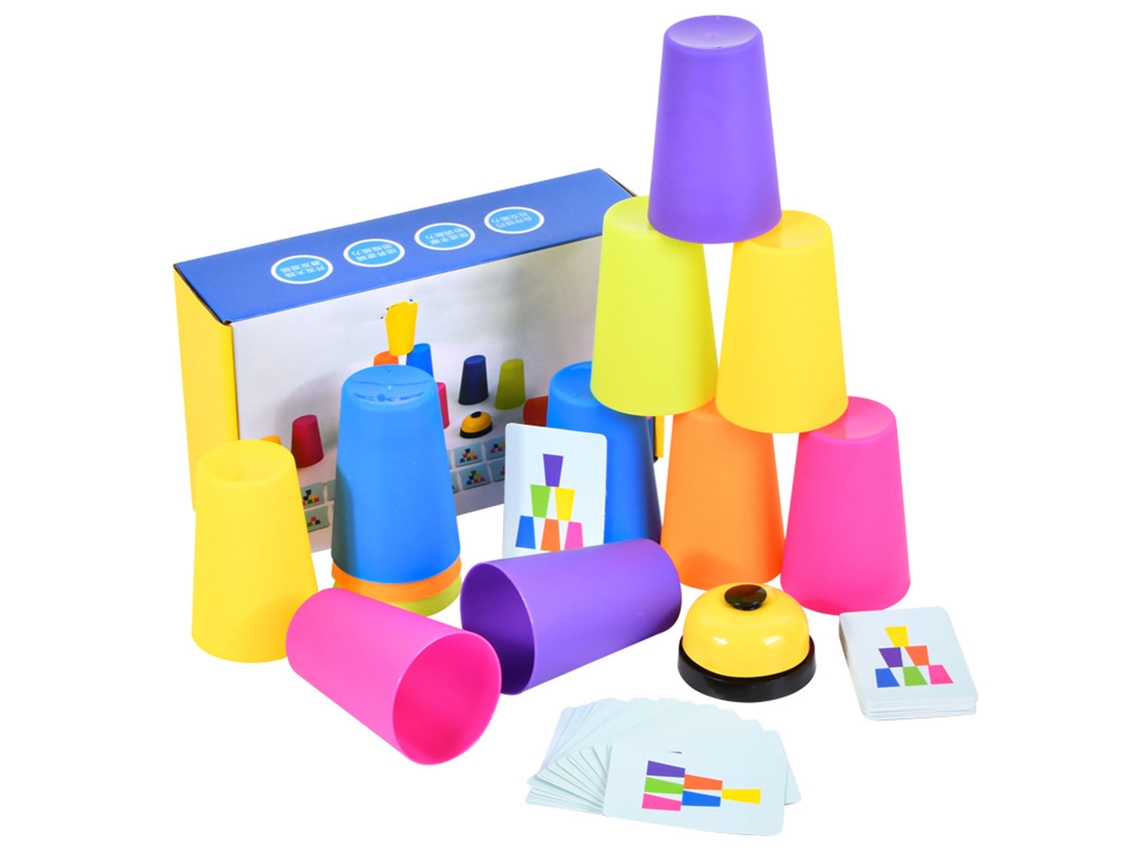 Juego de 2026 vasos interactivos apilables para niños y niñas, juguete educativo duradero para apilar rápidamente.
