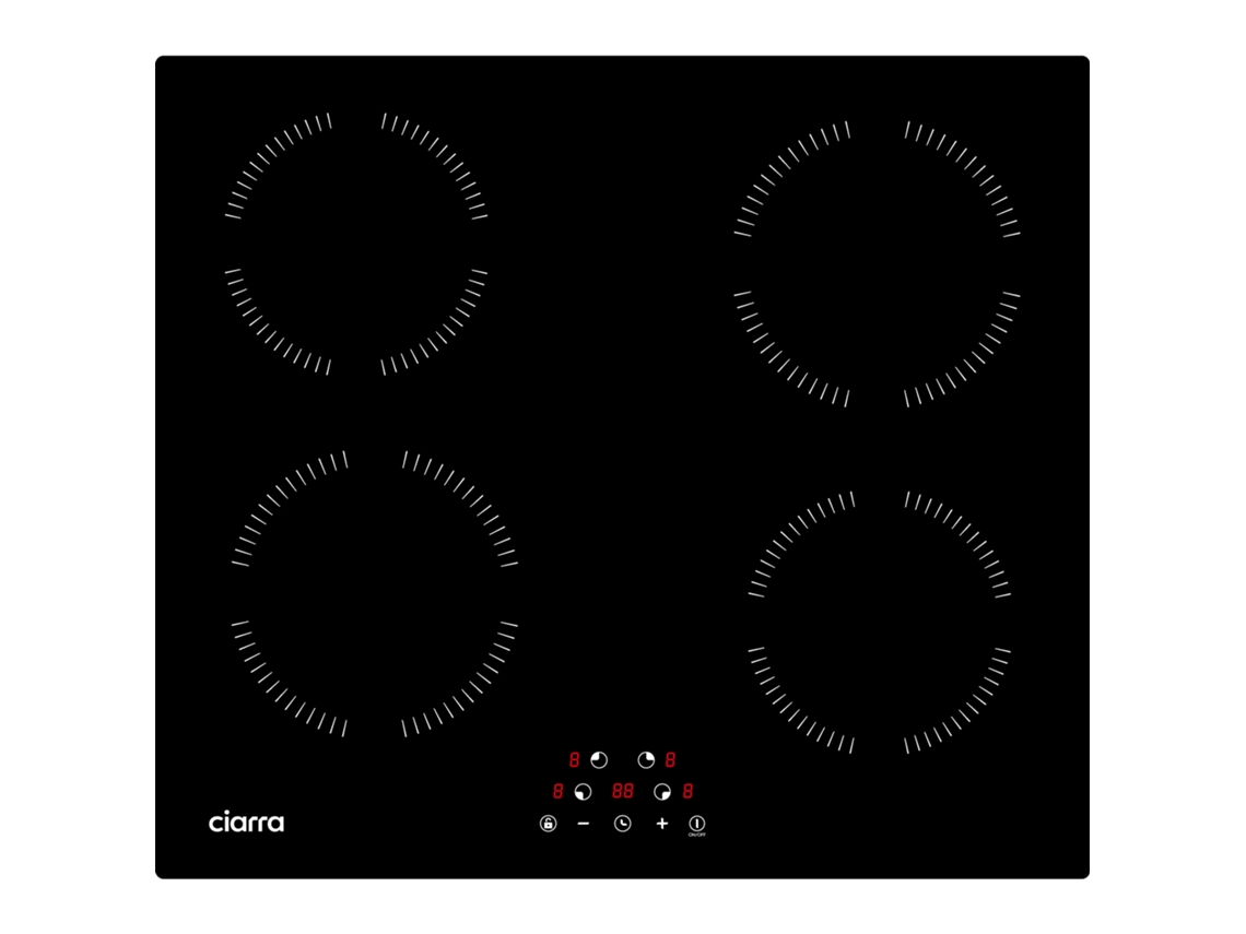 Placa de Inducción CIARRA CD4BIH-A (Eléctrica - 59 cm - 6000 W - Negro)
