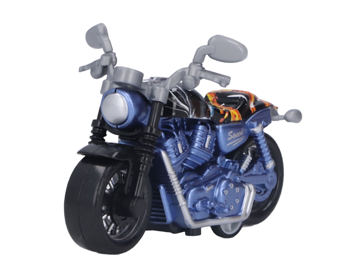Ats-modelo De Motocicleta Mini De Aleación Simulación Alta Juguete Moto De Tracción Hacia Atrás Para Niños Azul