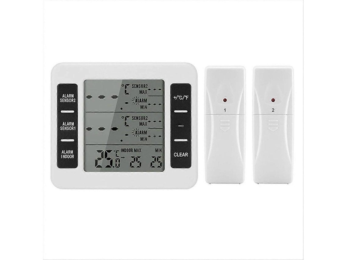 juego de termómetros inalámbricos para congelador y refrigerador con reloj. GOKOCO
