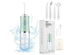 Irrigador bucal eléctrico Yizhood, resistente al agua, con hilo dental, color verde