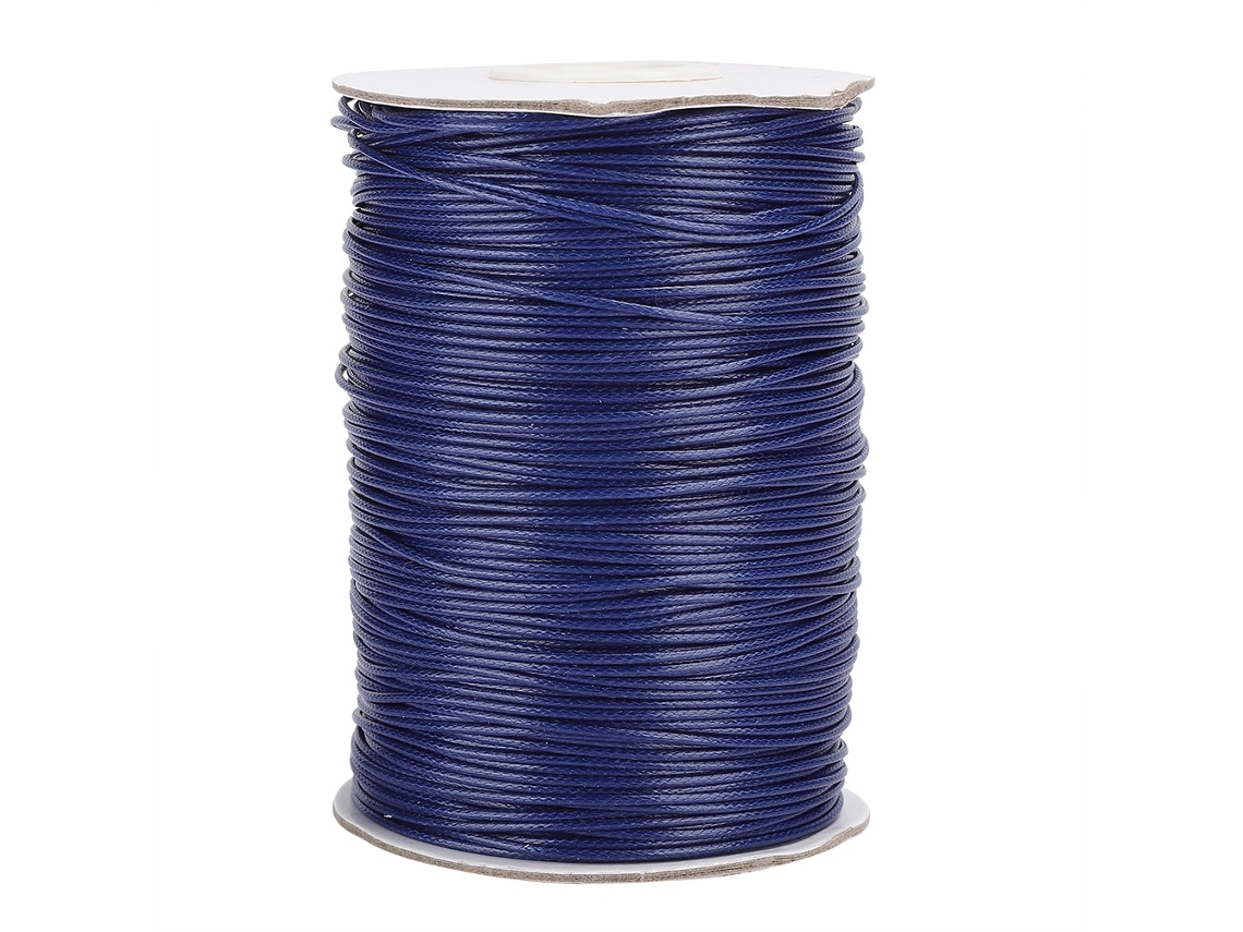 Hilo De Cera Ecológico Diy De 1 Mm, 160 M, Hilo De Algodón Azul Marino N.° 26 Para Collares De Cuentas.