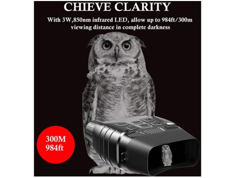 Binoculares de Visión Nocturna Video Full HD 1080P Alcance de Visión de 450M con Batería de 4000mAh - Negro