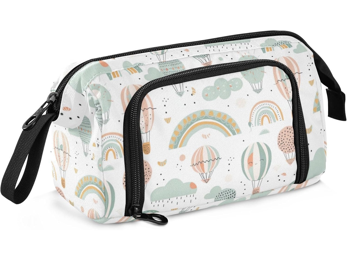 Besportble Estuche De Gran Capacidad Con Compartimento Para Estudiantes Y Viajes Y Globos Arcoíris 24 X 9,5...