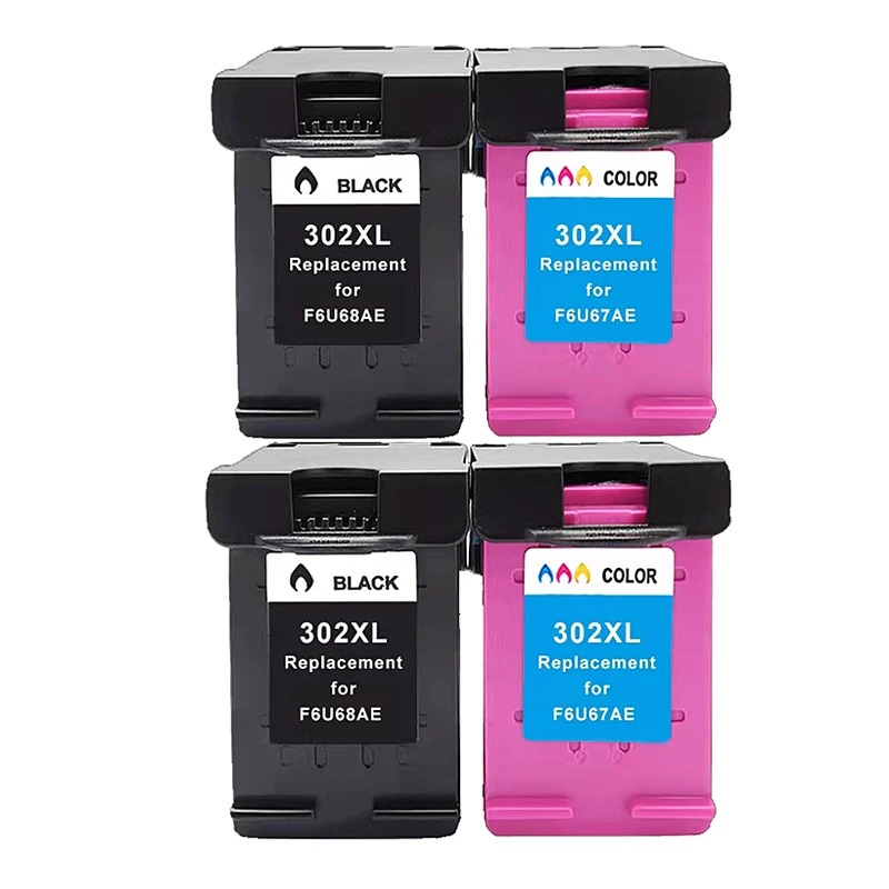 2 Cartuchos De Tinta N.° 302xl Para Impresoras Hp Deskjet 1110, 1111, 1112, Envy, 4520, 4521, 4522, 4523, 4524, 4526, 4527 Y 4528.