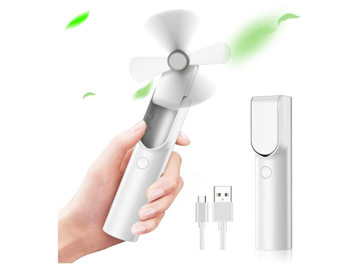 Mini Ventilador Portátil ENZON 4800Mah 3 Velocidades 18 Horas Blanco