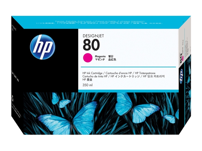 Cartucho de Tinta Original HP 80 de 350 Ml C4847A Magenta para DesignJet 1050c, 1050c plus, 1055cm, 1055cm plus
