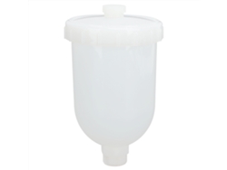 Recipiente de plástico de 300 ml para pistolas pulverizadoras, reemplazable, con conector de rosca hembra de 15 mm.