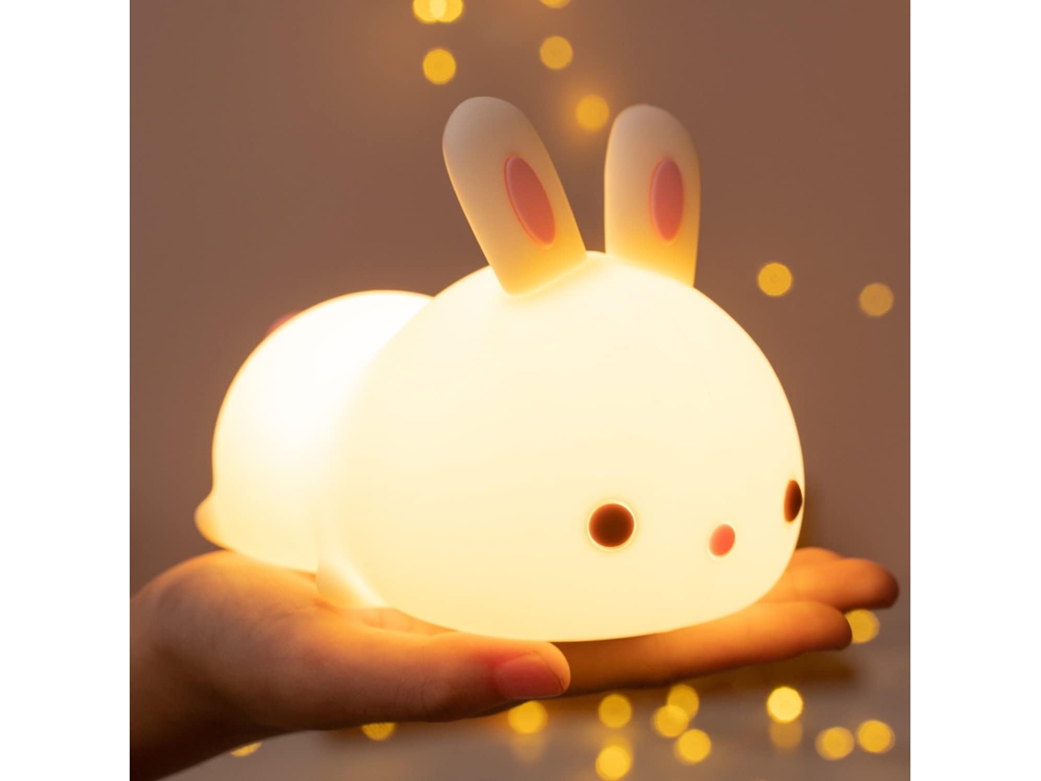 Luz de noche para niños Lámpara linda de conejito, 16 colores Luz de noche linda Luz de noche para niños, Luz de noche recargable para bebés Luz de noche para niños pequeños para CHRONUS