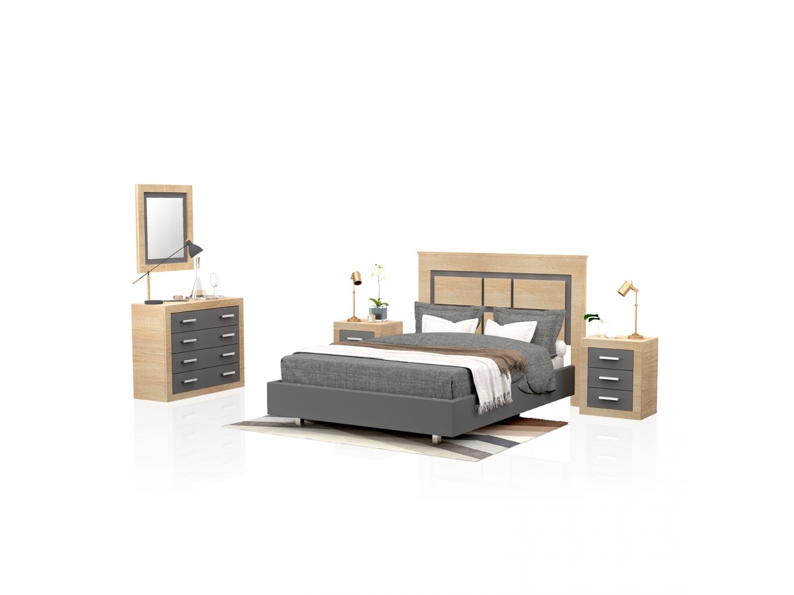 Dormitorio Kira 4C Cambria - Grafito 160 x 119 x 4 cm