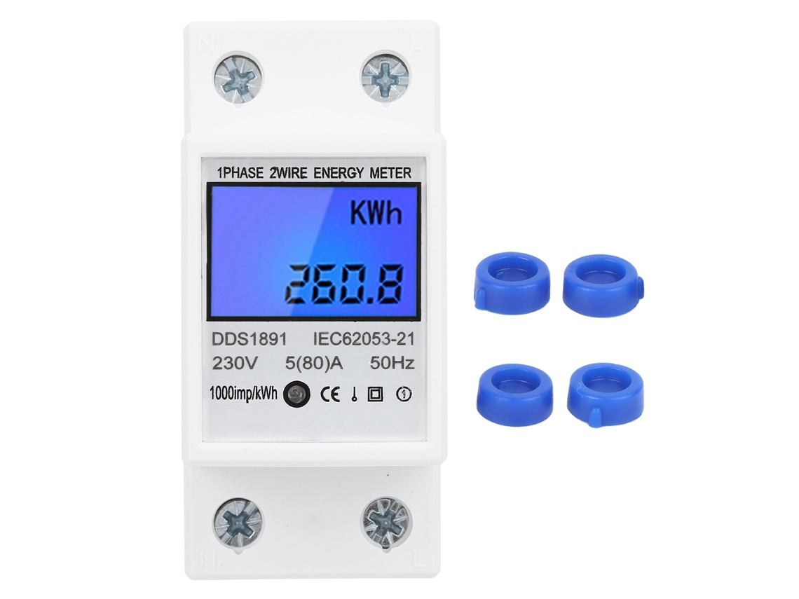 Veloriskku-Metador De Energia Monofasasco Din Rail 2p Pantalla Grande Multifuncional Com Iluminado Dds1891