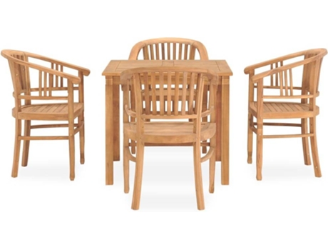 Conjunto 5 Conjunto de comedor para jardín VIDAXL madera maciza de teca