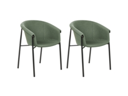 Conjunto de cadeiras com assento fundo de tecido BELIANI Ames de Poliéster Verde 57x56x80