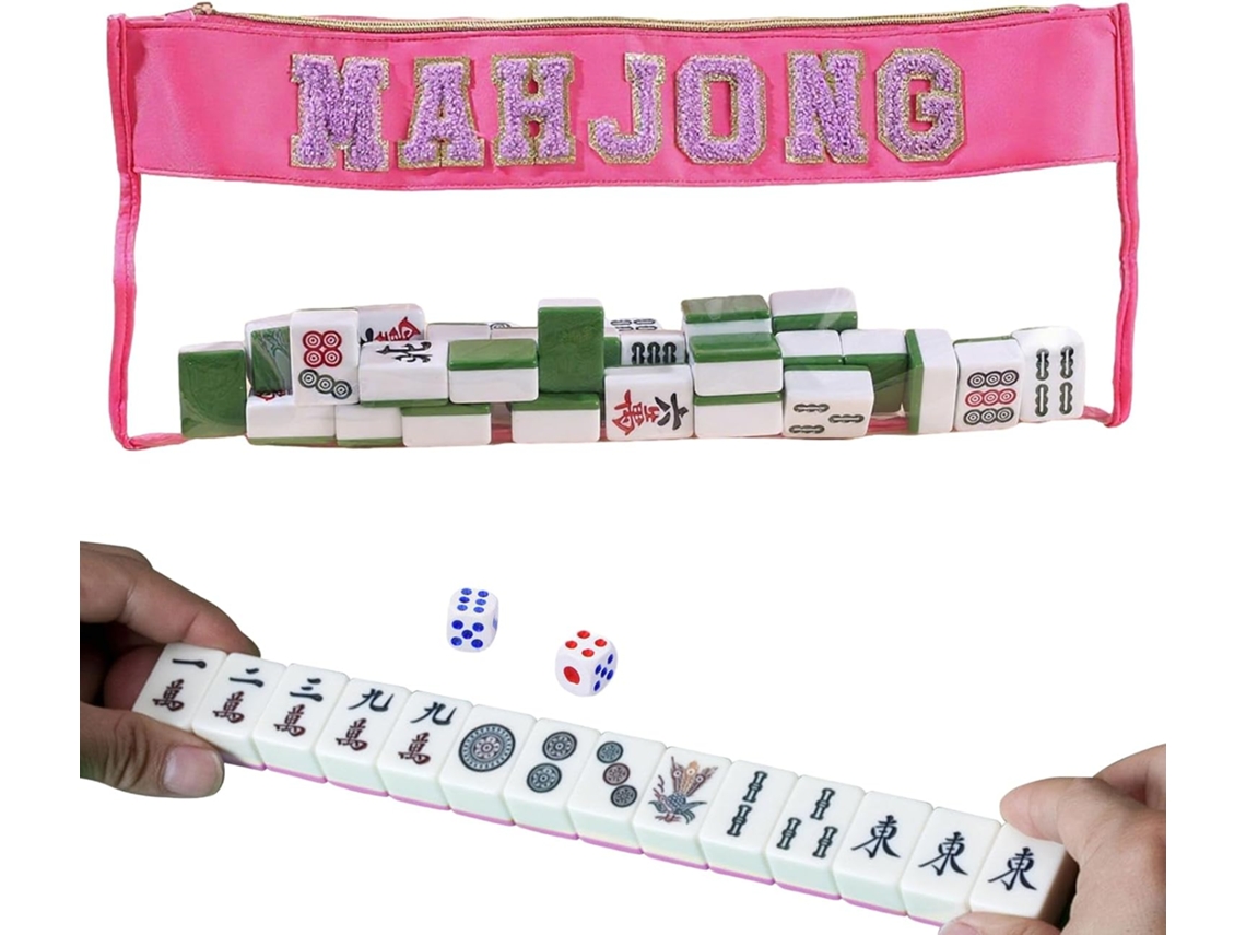 Bolsa De Almacenamiento De Mahjong, Bolsa Con Cremallera Para Fichas De Mahjong | Bolsa Portátil Para Adultos Y