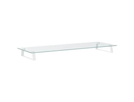 VIDAXL Soporte de monitor vidrio templado y metal blanco 100x35x8 cm