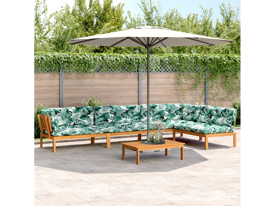 5 muebles de jardín de palets con cojines de acacia maciza, DKD Home Decor
