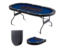 Mesa de póker plegable Tekmaquinas para 10 jugadores con soportes y bases