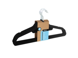 Perchas De Terciopelo Klack Negras Antideslizantes Pack 8 44,5x23,5 Cm
