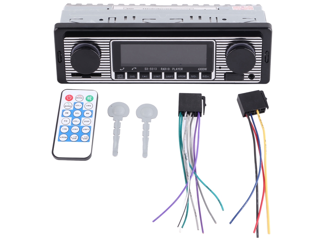 Rádio Mp3 Para Carro Com Bluetooth Controle Remoto Fm 4 Canais Áudio Veicular 5513