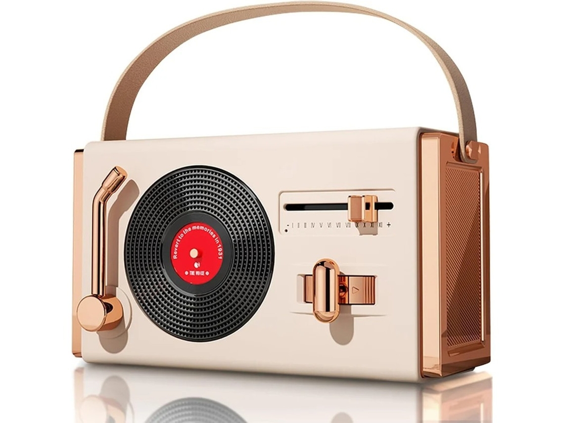 Pequeño altavoz portátil Bluetooth. Bonito altavoz inalámbrico. Ideal para mesa, sala de estar y escritorio. Blanco. Yizhood.