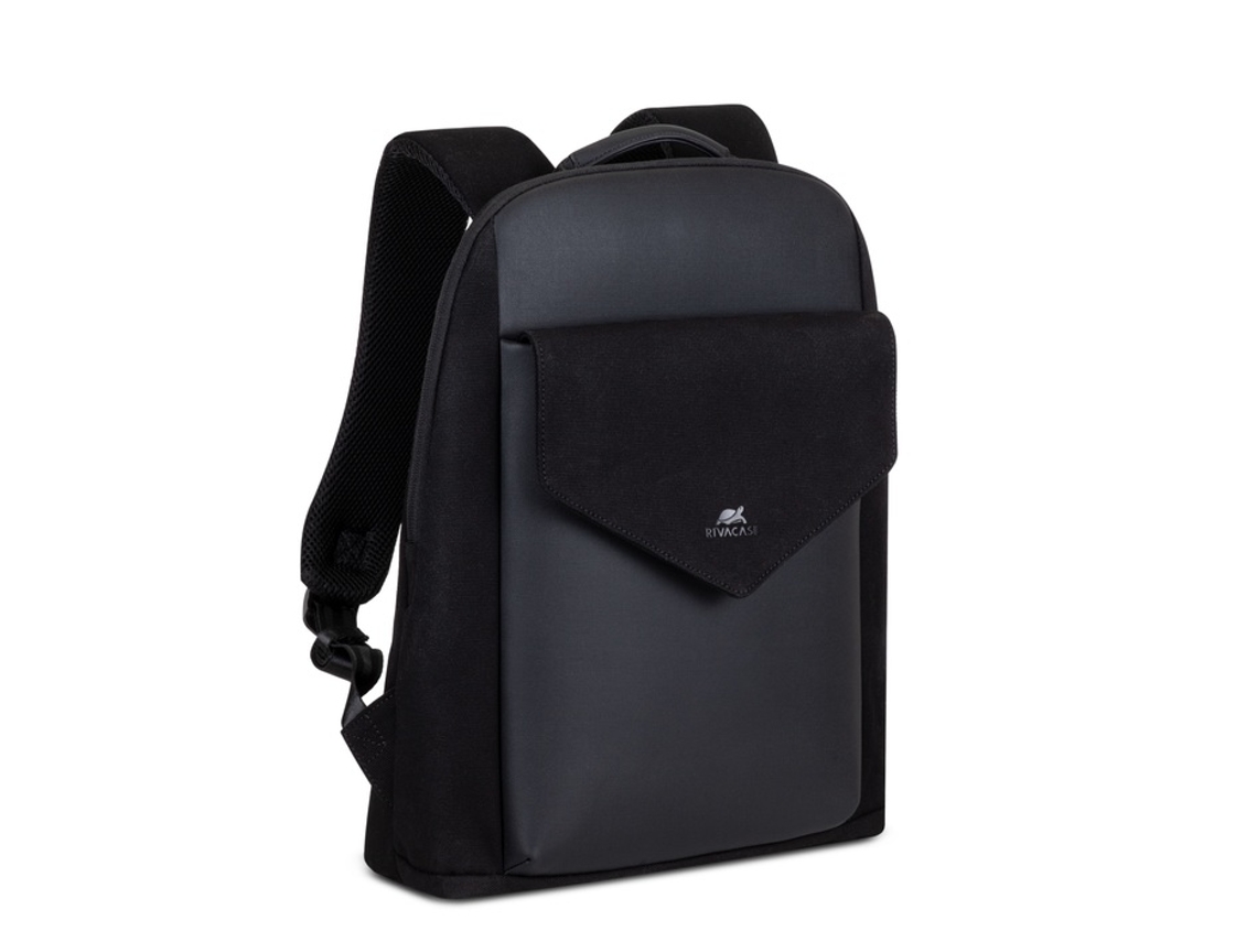 RIVACASE Mochila urbana de lona para portátil de 14'' CARDIFF Negro