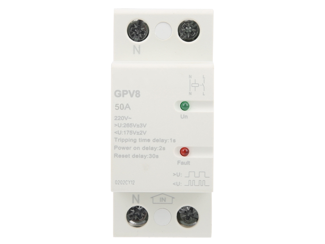 Protector De Voltaje Gpv82pd, Dispositivo De Protección Contra Sobretensiones Con Reinicio Automático E Indicador Led, 50 A
