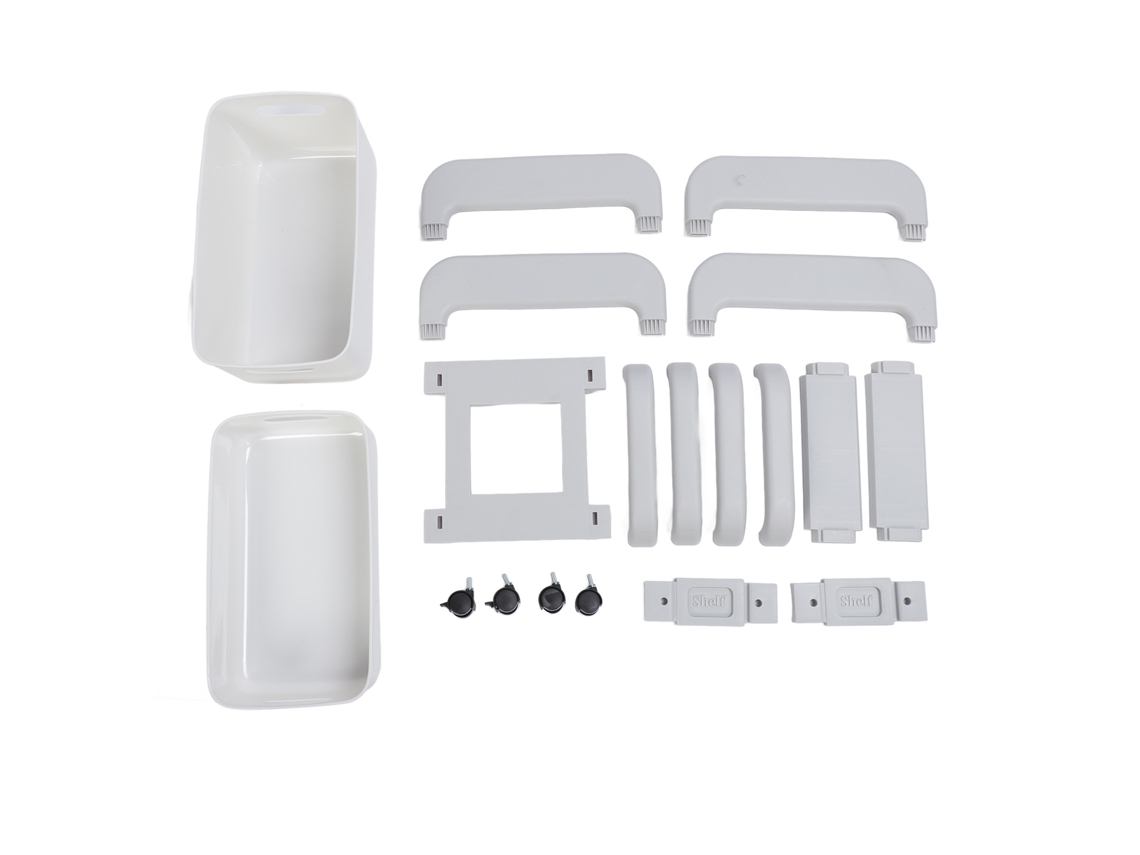 Carro Utilitario Rodante De 2 Niveles Con Cajón, Gran Capacidad, Para Cocina U Oficina.