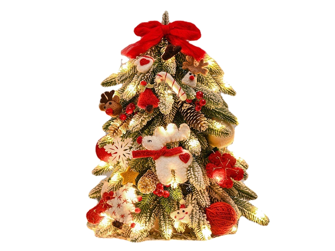 Mini Arbol de Navidad Artificial 40cm con Luces para Decoración JEIIBRZUI