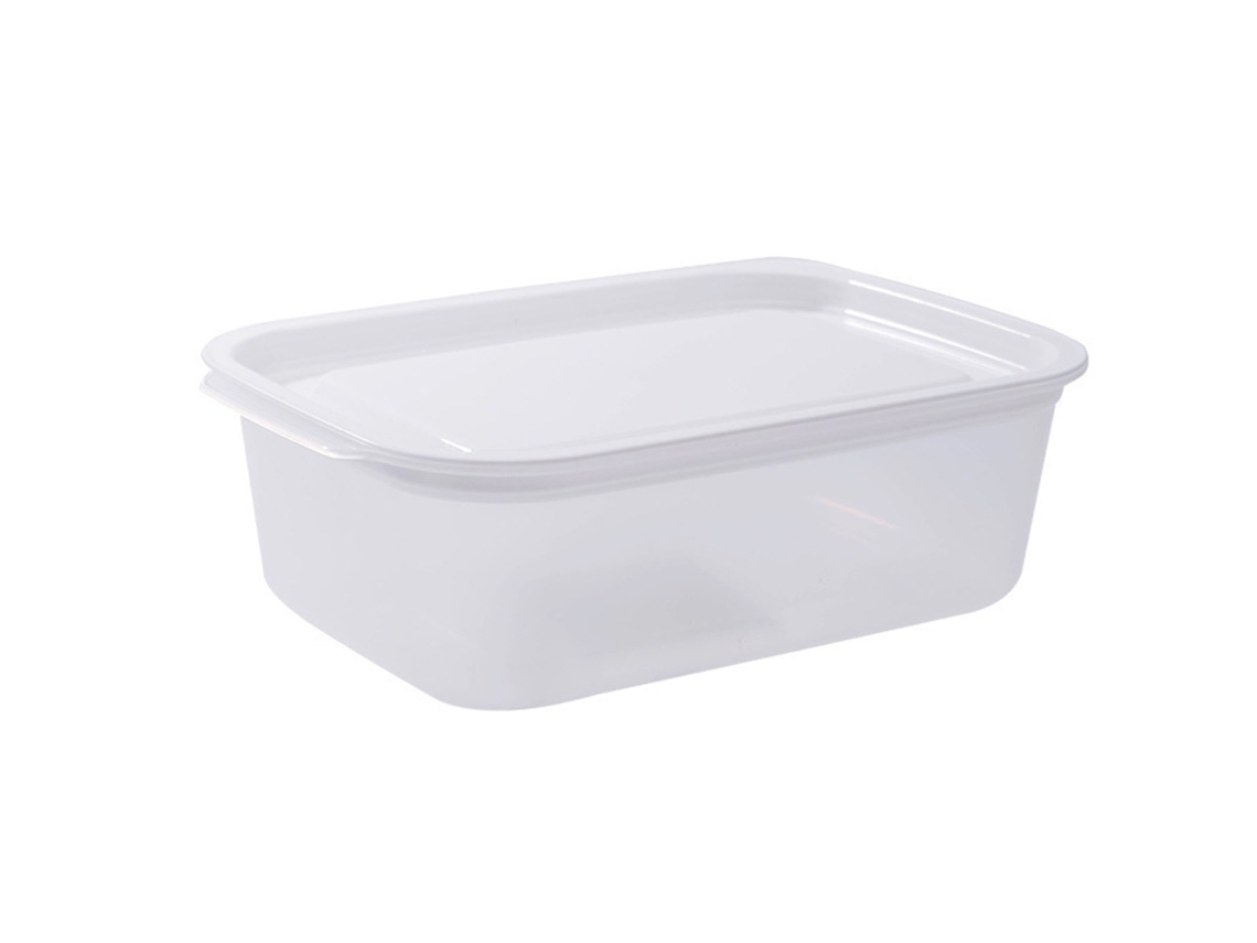 Recipiente Rectangular De Plástico Pp Para Almacenar Alimentos, Con Capacidad De 850 Ml Y Tapa Hermética, Apto Para Frigorífico Y Microondas.