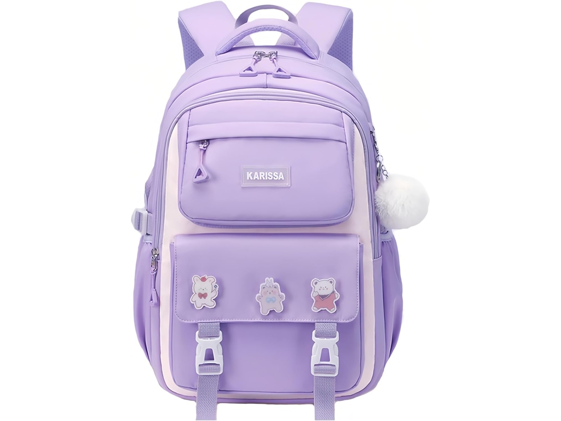 Mochila Roxa GERTIZ Soft Teenager Girl's Prova Dágua Elementary School Student Backpack