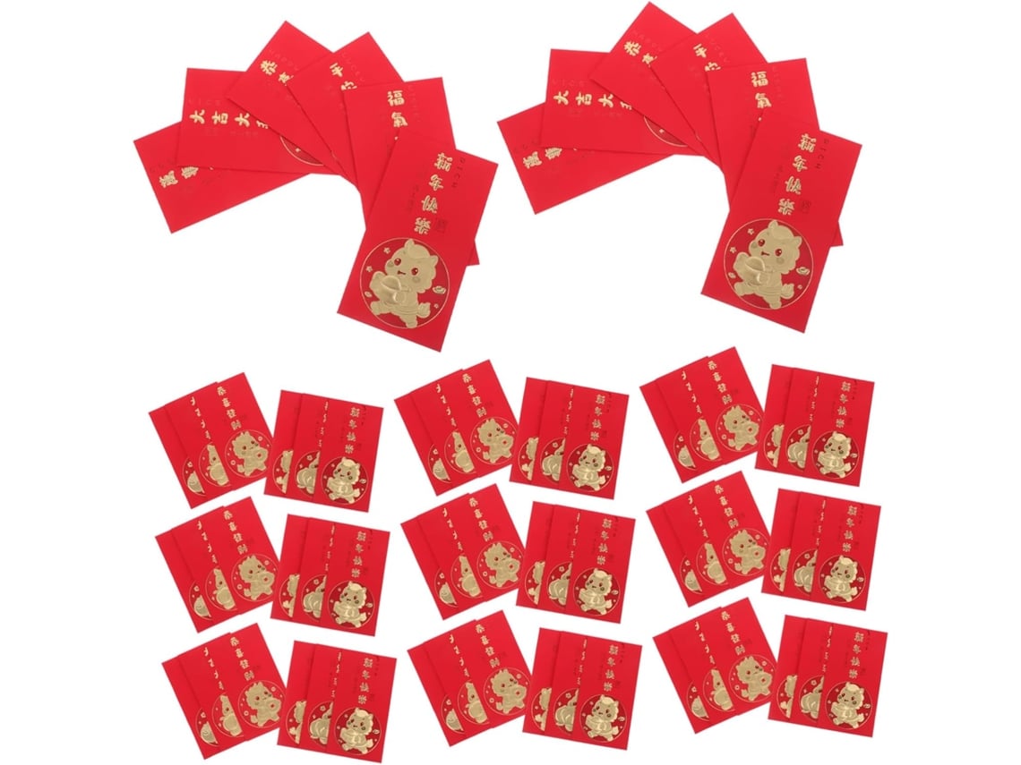 Sobres rojos para el Año Nuevo Lunar 2026, 60 unidades, papel resistente, diseño creativo de caballo.