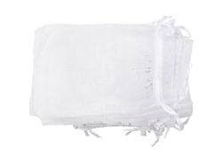 Juego De 25 Bolsas Grandes De Organza Blanca Con Cordón Ajustable - 11x16cm - Regalos, Joyas, Fiestas