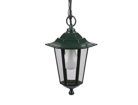 Farol jardín hexagonal verde suspendido