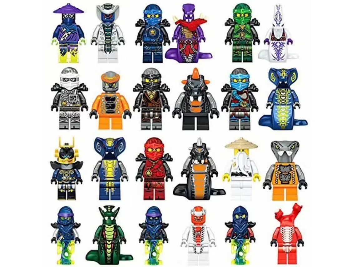 24 figuras de héroes ninja, muñecos de bloques de construcción
