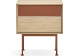 Mesita de Noche BAZAR MONDIALE Yoko (Naranja - MDF y Metal - 52x35x54 cm)