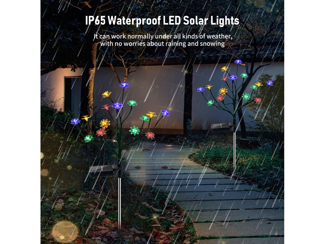 Luces LED solares para jardín (degradado de colores, resistentes al agua)