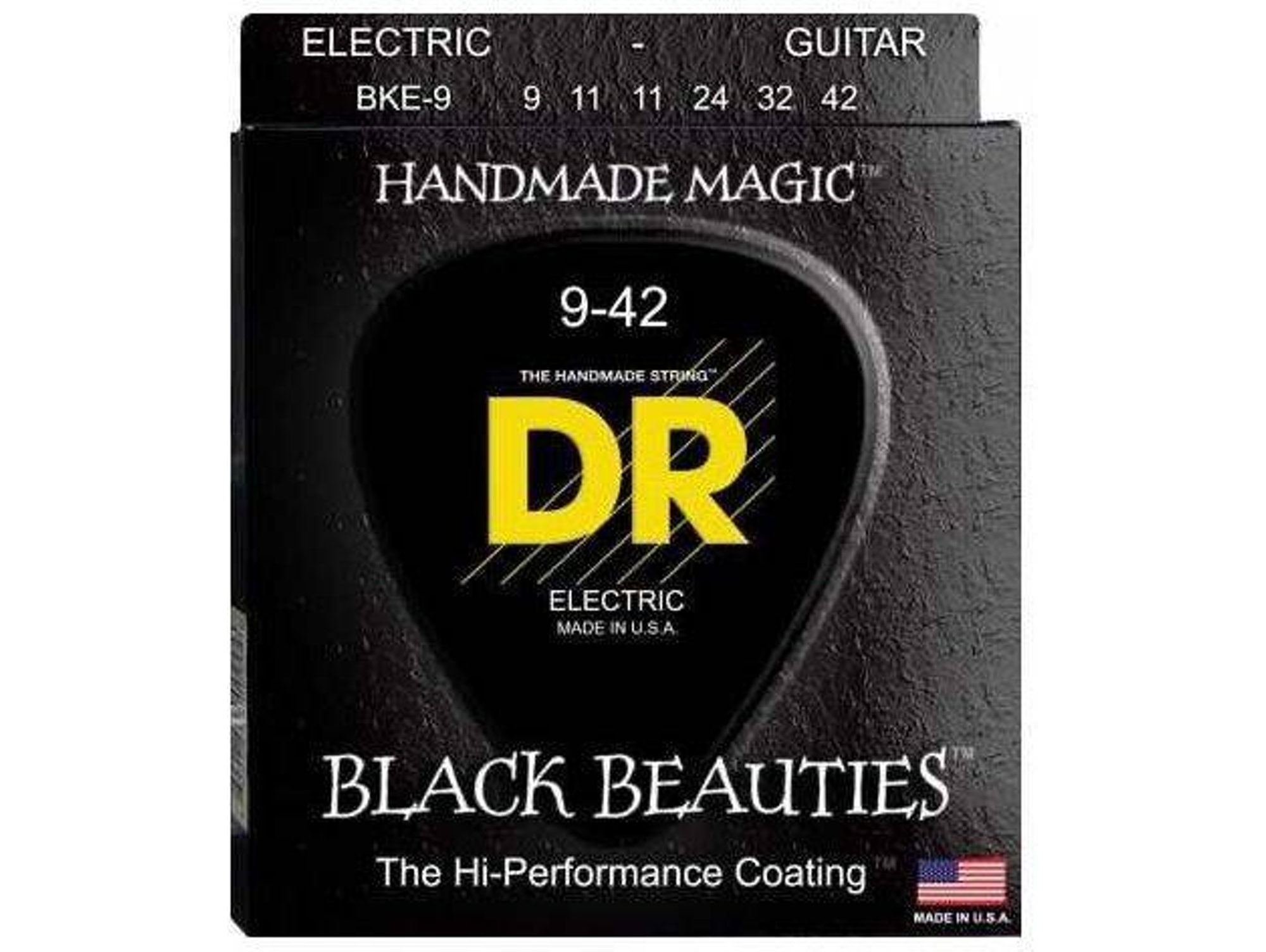 Juego de Cuerdas Guitarra Eléctrica DR BKE-9 Black Beauties (.009 - .011 - .016 - .024 - .032 - .042 - Níquel)