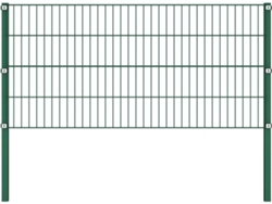 vidaXL Panel de valla con postes hierro verde 1,7x0,8 m