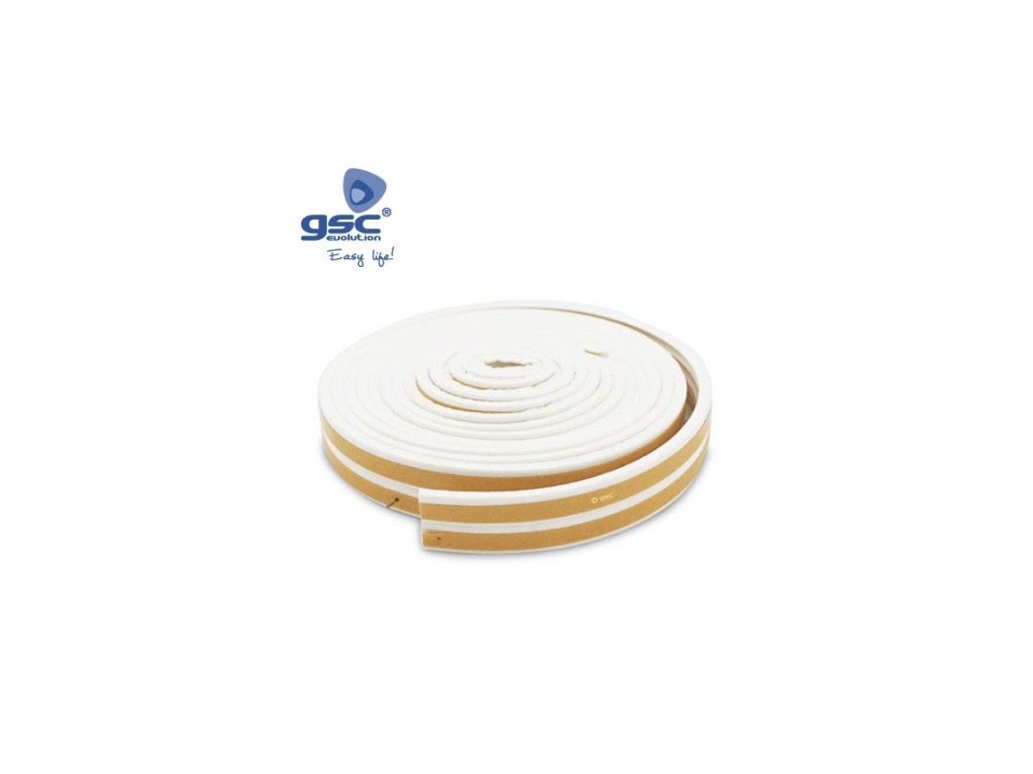 Burlete Adhesivo Caucho 9mm 6m Blanco Gsc 003803808