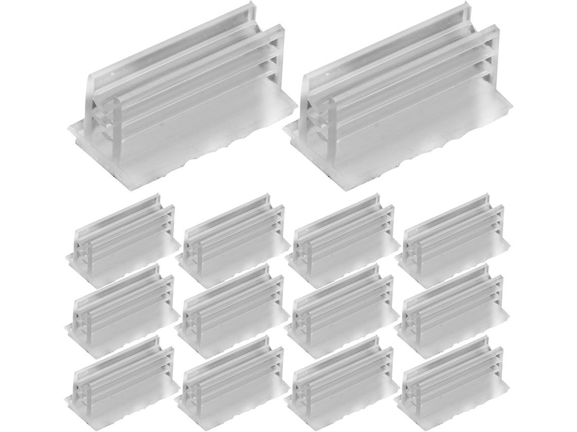 Paquete De 100 Tarjeteros Autoadhesivos De Plástico Transparente Con Clips - Mini Expositor