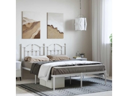 Estructura Cama Sin Colchón Con Cabecero Metal Blanco 135x190cm