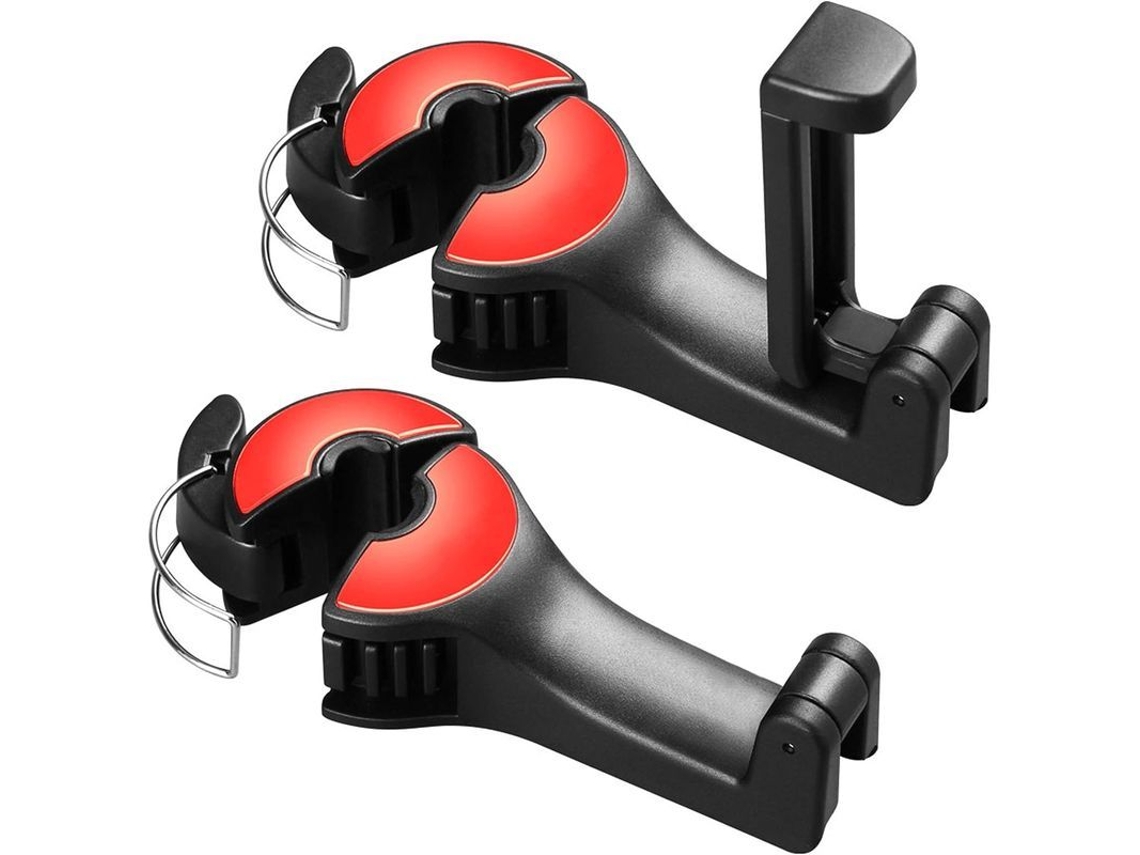 Ganchos De Asiento De Coche Linjou 2 En 1 Para Bolso Y Bolsas Organizador Rojo