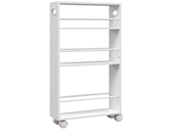 Columna de baño con 2 estantes abiertos, armario alto de 30x24x170 cm, madera y blanco, ZENCORE SERVICES