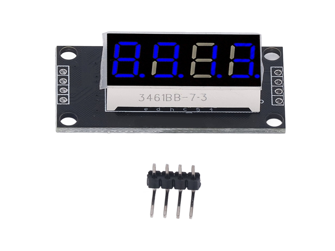 Módulo De Pantalla Led De 7 Segmentos Y 4 Dígitos Con Controlador Tm1637 Azul 0,36 Pulgadas