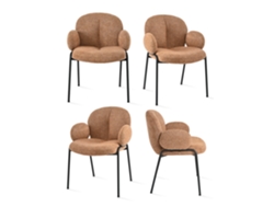 Sillas De Comedor Goeurvant 1235(pack De 4, Naranja, Chenilla)